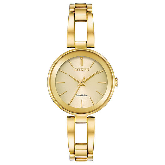 Citizen Axiom Womens Gold Tone Stainless Steel Bangle Watch Em0638-50p
