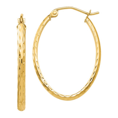 14K Gold 18mm Oval Hoop Earrings - JCPenney