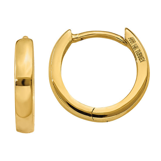 14K Gold 8mm Round Hoop Earrings