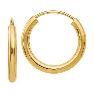 14K Gold 12mm Round Hoop Earrings JCPenney