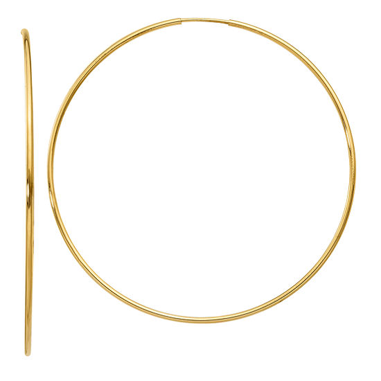 14K Gold 58mm Round Hoop Earrings