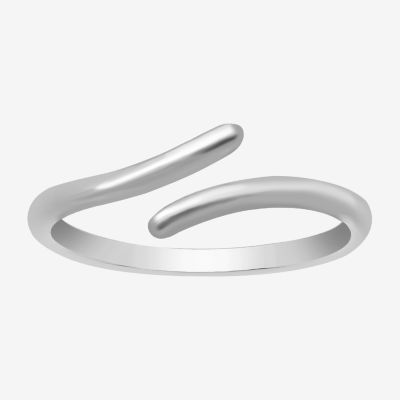 Itsy Bitsy Womens 2MM Sterling Silver Bypass  Delicate Band