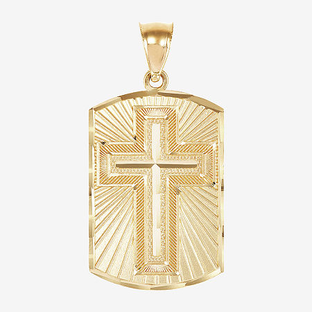 Religious Jewelry Mens 14K Gold Cross Pendant, One Size