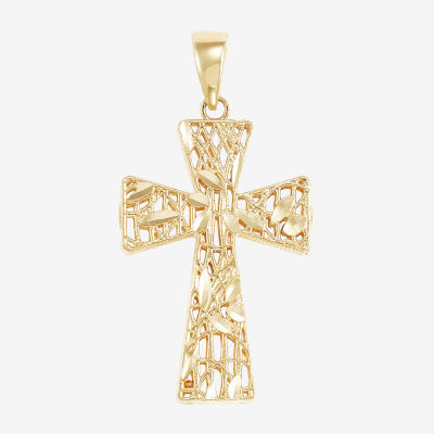 Religious Jewelry Unisex Adult 14K Gold Cross Pendant