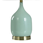 Stylecraft 25" Celadon Ceramic With Textured Hardback Shade Table Lamp