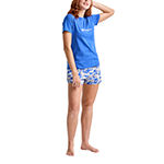 Champion Womens Short Sleeve Crew Neck Shorts Pajama Set