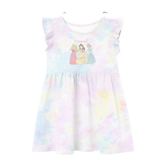 Disney Toddler Girls Short Sleeve Ruffled Sleeve Princess A-Line Dress