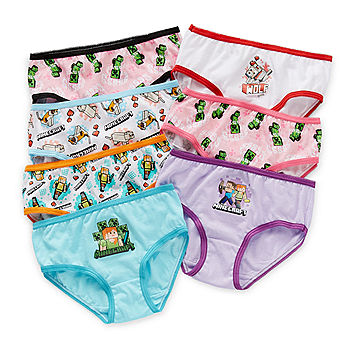 Little & Big Girls Minecraft 7 Pack Brief Panty, Color: Multi