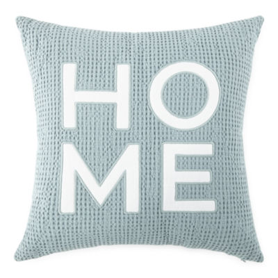 Linden Street Home Applique Square Throw Pillow, Color: Abyss Green ...