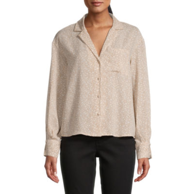 Worthington Womens Long Sleeve Regular Fit Button-Down Shirt