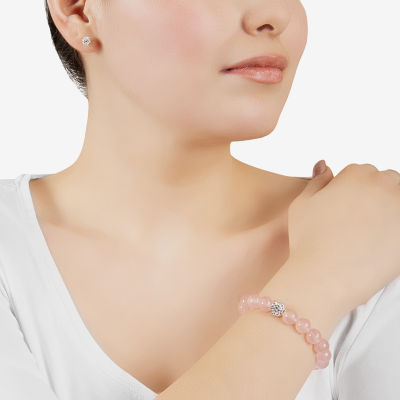 Sparkle Allure Stretch Bracelet & Stud Earring 2-pc. Quartz Pure Silver Over Brass Jewelry Set