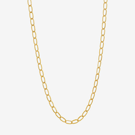 14K Gold 18 - 22 Inch Hollow Link Chain Necklace, One Size