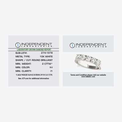 (H-I / I1) 2 CT. T.W. Lab Grown White Diamond 10K Gold 5-Stone Anniversary Band