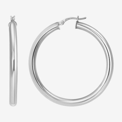 Sterling Silver 44.5mm Round Hoop Earrings