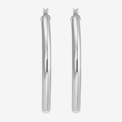 Sterling Silver 44.5mm Round Hoop Earrings