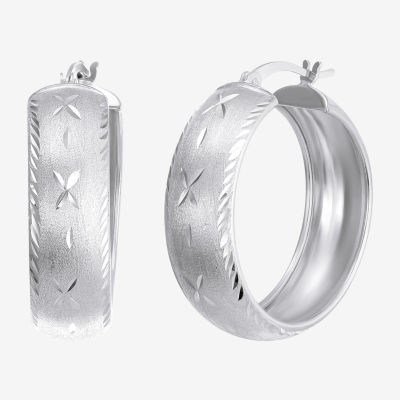 Sterling Silver 30mm Round Hoop Earrings