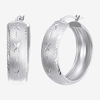 Sterling Silver 30mm Round Hoop Earrings, One Size