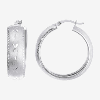 Sterling Silver 30mm Round Hoop Earrings