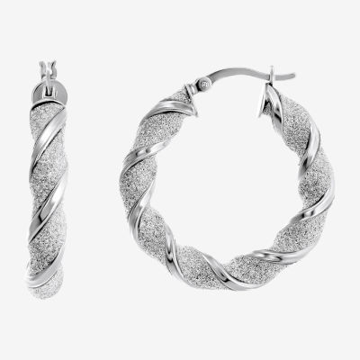 Sterling Silver 30mm Round Hoop Earrings
