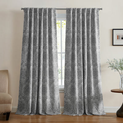 Elrene Home Fashions Giovanni Rod Pocket Back Tab Energy Saving Blackout Single Curtain Panel