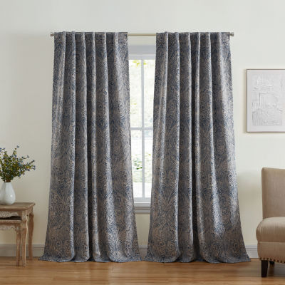 Elrene Home Fashions Vittoria Energy Saving Blackout Rod Pocket Back Tab Single Curtain Panel