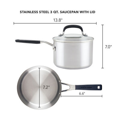 KitchenAid Stainless Steel 3-qt. Sauce Pan with Lid