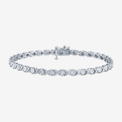 G-H / I1-I2) 1/ CT. T.W. Lab Grown White Diamond Sterling Silver Inch Tennis Bracelet