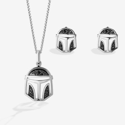 Star Wars Fine Jewelry The Mandalorian 1/10 CT. T.W. Mined Black Diamond Sterling Silver Star Wars 3-pc. Jewelry Set