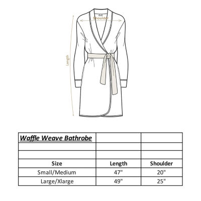 Linum Home Textiles Waffle Weave Unisex Adult Long Sleeve Length Robe