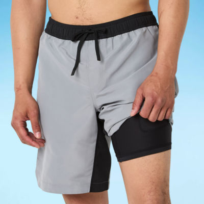 Sports Illustrated Mens Drawstring Waist Swim Trunks