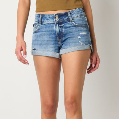 Arizona Womens Low Rise Denim Short-Juniors