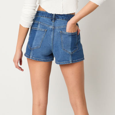 Arizona Womens High Rise Denim Short-Juniors