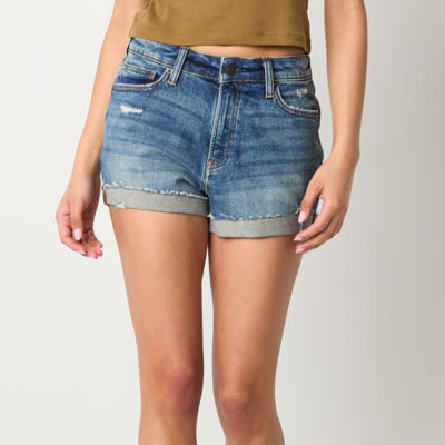 Arizona Womens High Rise Denim Short-Juniors