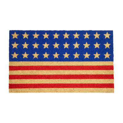 Northlight Stars And Stripes Coir Outdoor Star Indoor Rectangular Doormat