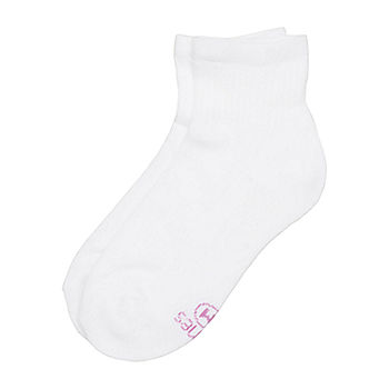 Hanes Ultimate Women's Ankle Socks, Cushioned, 6-Pairs White 9-11
