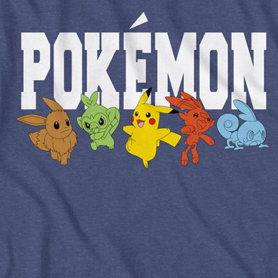 Little & Big Boys Crew Neck Short Sleeve Pokemon Graphic T-Shirt