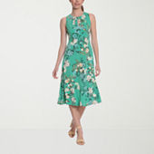 Jessica Howard Petite Sleeveless Floral Fit + Flare Dress, Color