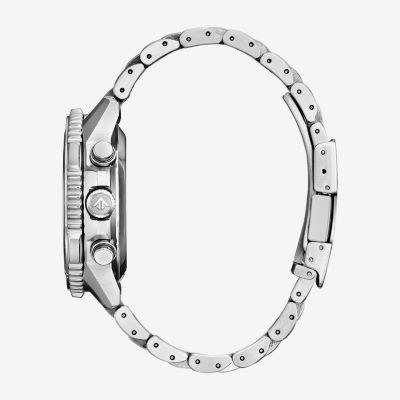 Wccfsteel Citizen Mens Chronograph Silver Tone Stainless Steel Bracelet