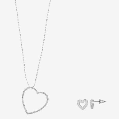 Sparkle Allure Womens Cubic Zirconia 14K Gold Over Brass Heart 2-pc. Jewelry Set