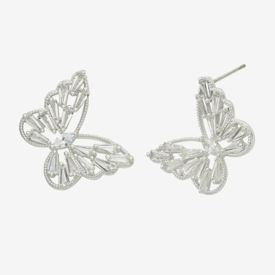 Sparkle Allure Cubic Zirconia 22.2mm Butterfly Stud Earrings