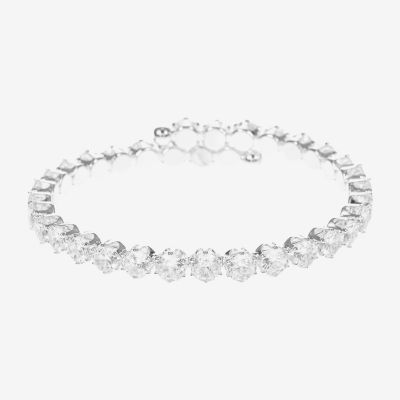 Sparkle Allure Coil Womens Cubic Zirconia Pure Silver Over Brass Wrap Bracelet