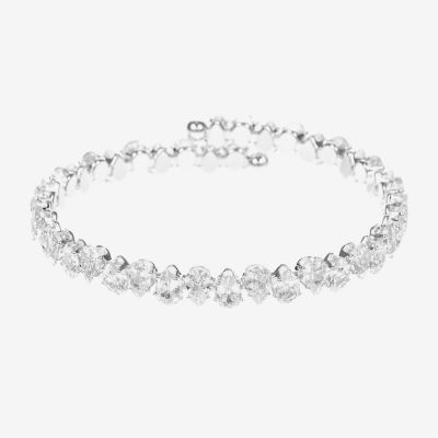 Sparkle Allure Coil Womens Cubic Zirconia Pure Silver Over Brass Wrap Bracelet