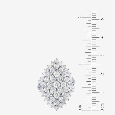 (G/ Si2) Womens 4 CT. T.W. Lab Grown White Diamond 10K Gold Marquise Cocktail Ring