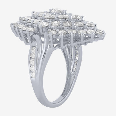 (G/ Si2) Womens 4 CT. T.W. Lab Grown White Diamond 10K Gold Marquise Cocktail Ring