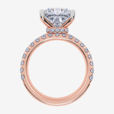 Signature By Modern Bride (G / Vs2-Si1) Womens 6 CT. T.W. Lab Grown White Diamond 14K Rose Gold Side Stone Bridal Set