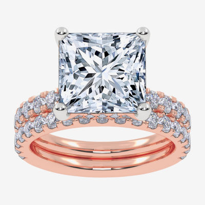 Signature By Modern Bride (G / Vs2-Si1) Womens 6 CT. T.W. Lab Grown White Diamond 14K Rose Gold Side Stone Bridal Set