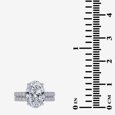 Signature By Modern Bride (G / Vs2-Si1) Womens 6 CT. T.W. Lab Grown White Diamond 14K White Gold Oval Side Stone Bridal Set