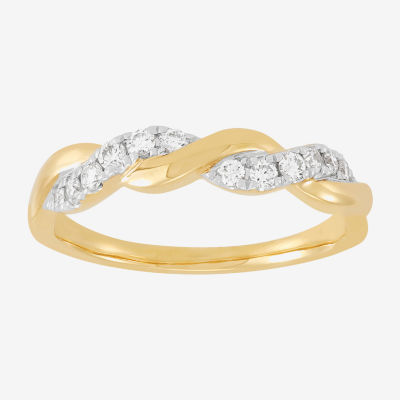 (H-I / I1) Womens 4MM 1/4 CT. T.W. Lab Grown White Diamond 10K Gold Wedding Band