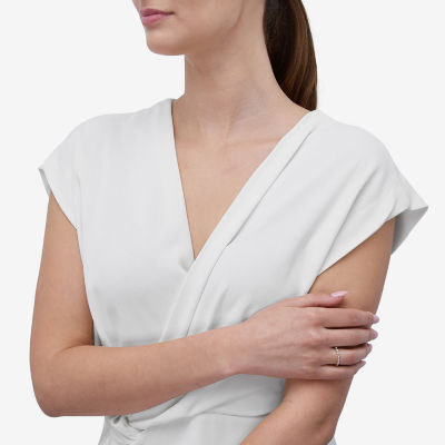 (H-I / Si1-Si2) Womens 1/2 CT. T.W. Lab Grown White Diamond 10K White Gold Wedding Band