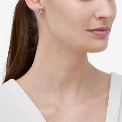 (H-I,Si2) 1/4 CT. T.W. Lab Grown White Diamond 14K Gold Over Silver Sterling Silver 9.6mm Heart Stud Earrings